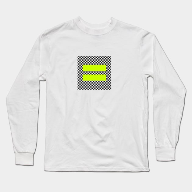 Checkerboard Equality neon yellow Long Sleeve T-Shirt by silversurfer2000